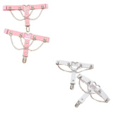 Maxbell 2x Thigh Garter Punk Elastic Garter Belt for Club Festival Outfits Halloween Pink