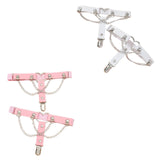 Maxbell 2x Thigh Garter Punk Elastic Garter Belt for Club Festival Outfits Halloween Pink
