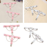 Maxbell 2x Thigh Garter Punk Elastic Garter Belt for Club Festival Outfits Halloween Pink