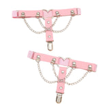 Maxbell 2x Thigh Garter Punk Elastic Garter Belt for Club Festival Outfits Halloween Pink