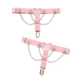 Maxbell 2x Thigh Garter Punk Elastic Garter Belt for Club Festival Outfits Halloween Pink
