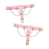 Maxbell 2x Thigh Garter Punk Elastic Garter Belt for Club Festival Outfits Halloween Pink