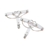 Maxbell 2x Thigh Garter Punk Elastic Garter Belt for Club Festival Outfits Halloween White