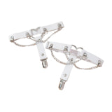 Maxbell 2x Thigh Garter Punk Elastic Garter Belt for Club Festival Outfits Halloween White