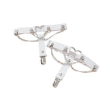 Maxbell 2x Thigh Garter Punk Elastic Garter Belt for Club Festival Outfits Halloween White