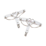 Maxbell 2x Thigh Garter Punk Elastic Garter Belt for Club Festival Outfits Halloween White
