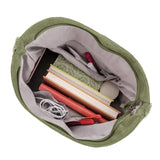 Maxbell Corduroy Tote Bag Zipper Closure Trendy Crossbody for Work Shopping Everyday Green