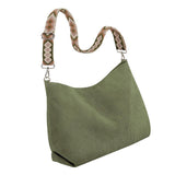 Maxbell Corduroy Tote Bag Zipper Closure Trendy Crossbody for Work Shopping Everyday Green