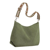 Maxbell Corduroy Tote Bag Zipper Closure Trendy Crossbody for Work Shopping Everyday Green