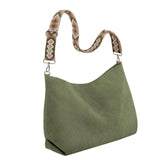 Maxbell Corduroy Tote Bag Zipper Closure Trendy Crossbody for Work Shopping Everyday Green