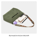 Maxbell Corduroy Tote Bag Zipper Closure Trendy Crossbody for Work Shopping Everyday Green
