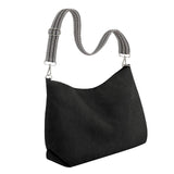 Maxbell Corduroy Tote Bag Zipper Closure Trendy Crossbody for Work Shopping Everyday Black