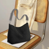 Maxbell Corduroy Tote Bag Zipper Closure Trendy Crossbody for Work Shopping Everyday Black