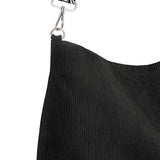 Maxbell Corduroy Tote Bag Zipper Closure Trendy Crossbody for Work Shopping Everyday Black