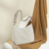 Maxbell Corduroy Tote Bag Zipper Closure Trendy Crossbody for Work Shopping Everyday Beige