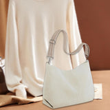 Maxbell Corduroy Tote Bag Zipper Closure Trendy Crossbody for Work Shopping Everyday Beige