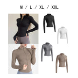 Maxbell Workout Jacket Women Lightweight Yoga Crop Tops Breathable Trendy Activewear M Black