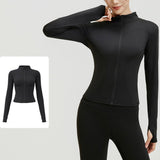 Maxbell Workout Jacket Women Lightweight Yoga Crop Tops Breathable Trendy Activewear M Black