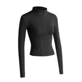 Maxbell Workout Jacket Women Lightweight Yoga Crop Tops Breathable Trendy Activewear M Black