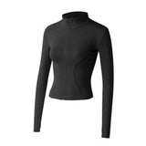 Maxbell Workout Jacket Women Lightweight Yoga Crop Tops Breathable Trendy Activewear XL Black
