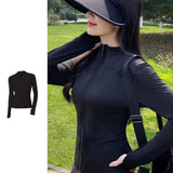 Maxbell Workout Jacket Women Lightweight Yoga Crop Tops Breathable Trendy Activewear XL Black