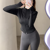Maxbell Workout Jacket Women Lightweight Yoga Crop Tops Breathable Trendy Activewear 2XL Black