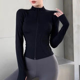 Maxbell Workout Jacket Women Lightweight Yoga Crop Tops Breathable Trendy Activewear 2XL Black