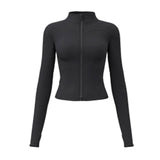 Maxbell Workout Jacket Women Lightweight Yoga Crop Tops Breathable Trendy Activewear 2XL Black