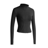 Maxbell Workout Jacket Women Lightweight Yoga Crop Tops Breathable Trendy Activewear 2XL Black