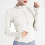 Maxbell Workout Jacket Women Lightweight Yoga Crop Tops Breathable Trendy Activewear M White