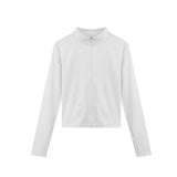 Maxbell Workout Jacket Women Lightweight Yoga Crop Tops Breathable Trendy Activewear L White