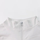 Maxbell Workout Jacket Women Lightweight Yoga Crop Tops Breathable Trendy Activewear XL White