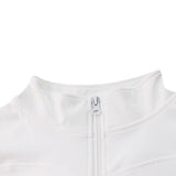 Maxbell Workout Jacket Women Lightweight Yoga Crop Tops Breathable Trendy Activewear 2XL White