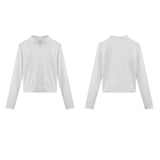 Maxbell Workout Jacket Women Lightweight Yoga Crop Tops Breathable Trendy Activewear 2XL White