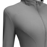Maxbell Workout Jacket Women Lightweight Yoga Crop Tops Breathable Trendy Activewear M Gray
