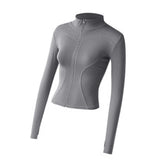 Maxbell Workout Jacket Women Lightweight Yoga Crop Tops Breathable Trendy Activewear 2XL Gray