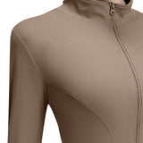 Maxbell Workout Jacket Women Lightweight Yoga Crop Tops Breathable Trendy Activewear M Brown