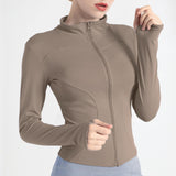 Maxbell Workout Jacket Women Lightweight Yoga Crop Tops Breathable Trendy Activewear M Brown