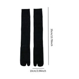 Maxbell Thin Long Tabi Sandal Socks Big Toe Separated for Women Flip Flops Accessory Black