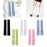 Maxbell Thin Long Tabi Sandal Socks Big Toe Separated for Women Flip Flops Accessory Black