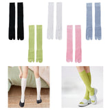 Maxbell Thin Long Tabi Sandal Socks Big Toe Separated for Women Flip Flops Accessory Black