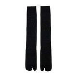 Maxbell Thin Long Tabi Sandal Socks Big Toe Separated for Women Flip Flops Accessory Black