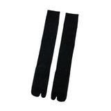 Maxbell Thin Long Tabi Sandal Socks Big Toe Separated for Women Flip Flops Accessory Black