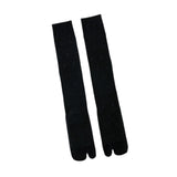 Maxbell Thin Long Tabi Sandal Socks Big Toe Separated for Women Flip Flops Accessory Black