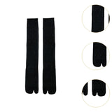 Maxbell Thin Long Tabi Sandal Socks Big Toe Separated for Women Flip Flops Accessory Black