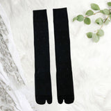 Maxbell Thin Long Tabi Sandal Socks Big Toe Separated for Women Flip Flops Accessory Black