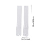 Maxbell Thin Long Tabi Sandal Socks Big Toe Separated for Women Flip Flops Accessory White