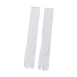 Maxbell Thin Long Tabi Sandal Socks Big Toe Separated for Women Flip Flops Accessory White