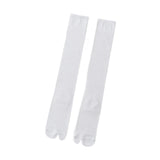 Maxbell Thin Long Tabi Sandal Socks Big Toe Separated for Women Flip Flops Accessory White