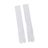 Maxbell Thin Long Tabi Sandal Socks Big Toe Separated for Women Flip Flops Accessory White
